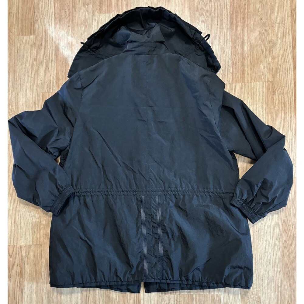 Laundry By Shelli Segal Jacket Black Lightweight Raincoat Pockets See Note Size - Picture 2 of 12